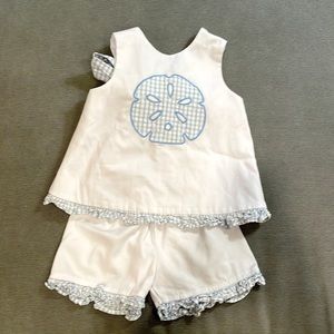 Girls 3T Gingham tie back summer short and sleeveless top set